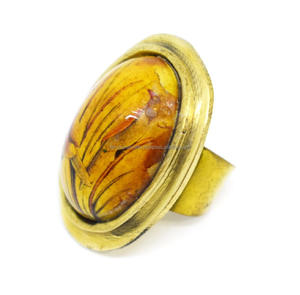 2024 Hong Kong International Jewelry Show Bague en rubis hexagone plaqué or pour femme - Product Image 1