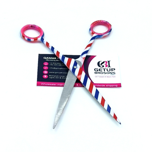 Ciseaux de barbier professionnels GETUP BROSONS IMPEX GBI-BS-1511 à revêtement de papier de qualité supérieure, pointe arrondie et tranchante, manche en caoutchouc, pour droitiers - Product Image 1