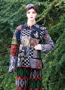 Chaqueta de retales hecha a mano para mujer, abrigo Hippie, Reversible, acolchada, de algodón indio, surtido - Product Image 5