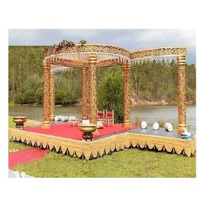 Destiny Outdoor Wedding Mandap Decor Impresionante Beach Wedding Mandap Decoration Venta caliente Eventos DE BODA Golden Mandapam USA - Product Image 1