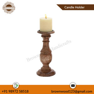 Juego de portavelas de madera tallada a mano, Set de 3 piezas de Mango tallado a mano de fabricante indio y exportación a precio asequible - Product Image 3