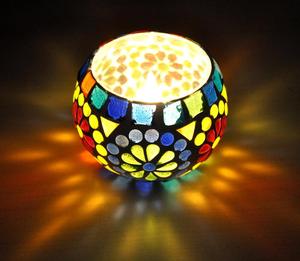 Juego de 2 Portavelas de Cristal Mosaico Multicolor, Portavelas Decorativos, Centro de Mesa, Decoración del Hogar - Product Image 4