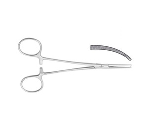 เครื่องมือผ่าตัดเกรดเยอรมัน Leriche Haemostatic Forcps โค้ง1X2ฟัน15ซม. สแตนเลส - Product Image 2