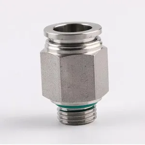 Pneumatic 4mm-16mm Tube Hose Push In 1/8" 1/4" 3/8" 1/2" NPT thread Male straight Air Fitting Quick stainless steel Connector