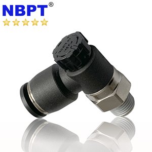 Régulateur de contrôle de débit à bouton de verrouillage One Touch Push to Connect ZSC Pneumatic Fittings by NBPT - Product Image 1