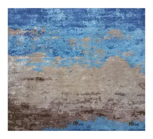 Alfombra de algodón con mechones abstractos de lujo para el hogar, alfombra bordada de lana de alto volumen para sala de estar para oración o nueva decoración del hogar - Product Image 1