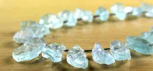 หินอัญมณีธรรมชาติอความารีน21ชิ้น,หินสังเคราะห์ผิวขรุขระเจาะด้านข้างทำเครื่องประดับหินสวย - Product Image 4