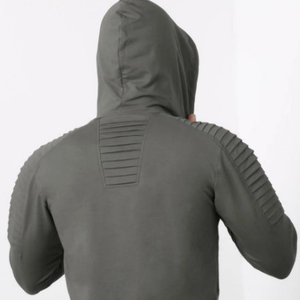 Sweat à capuche zippé imprimé motard pour homme 100% coton Design personnalisé équipe sportive pour l'hiver motif solide - Product Image 4