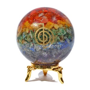 Nueva llegada forma de calabaza orgonita de lujo esfera tallada cristal cuarzo amatista Feng Shui y amor estilo grabado patrón de orgón - Product Image 3