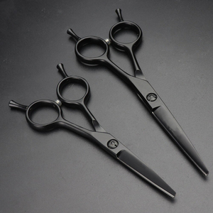 Professional High Quality Barber and Thinning Scissors In Black Titanium Color Hair Scissor With Stainless Steel For Custom <b>Log</b> - Product Image 6