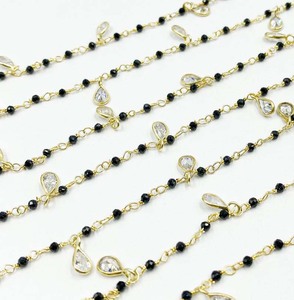 Perles de tourmaline multicolores en argent 925 poli, chaîne de connecteurs, pierres lisses et libres pour la fabrication de bijoux - Product Image 4