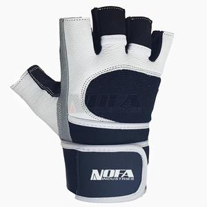 High Quality Leather <b>Fitness</b> <b>Gloves</b> with Wrist Strap Wholesale Price for Outdoor Sports and Gym Bodybuilding Workout Training - Product Image 1