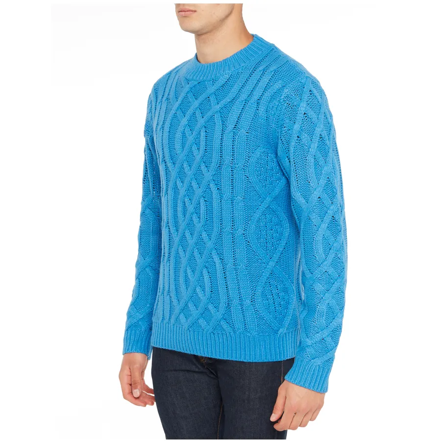 이탈리아 최고의 판매 100% 아크릴 긴 소매 크루 넥 풀오버 머리띠 남성 스웨터