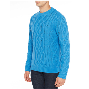 Pullover girocollo 100% da uomo in acrilico a manica lunga realizzato in italia in filato tinto con trecce ODM fornitura per la stagione autunnale - Product Image 1