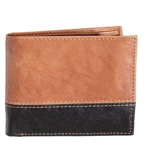 Rfid protégé Oem portefeuille en cuir fait à la main pour hommes fermeture à glissière blocage RFID triple pli léger look vintage double pli fermeture en cuir - Product Image 6