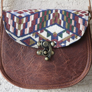 Handmade Jacquard Leather Crossbody <b>Bags</b> Leather Casual <b>Bags</b> Boho Hippie <b>Bags</b> - Product Image 3