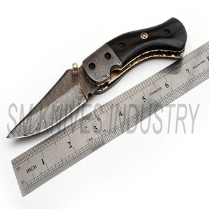 Couteau pliant artisanal en acier Damas fabriqué par Sm Knives Industry (smk1264) - Product Image 5