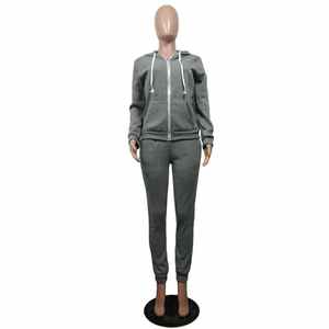 Ensemble de survêtement deux pièces de maternité pour femmes de marque personnalisée-pantalons de survêtement et sweat à capuche 100% coton évacuant la transpiration - Product Image 6