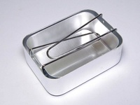 Boîte à lunch SUPER FORCE, 2 pièces, aluminium argenté, logo personnalisé, formes rectangulaires/carrées/ovales, 250-400g, standard/personnalisé
