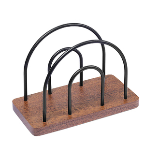 Metal & Rustic Wooden Napkin Holder Table Farmhous Metal Iron Wire Napkin - Product Image 3