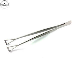 Pince à épiler Caesar à tête large, finition brillante / mate, 20,5 cm, en acier inoxydable, pour piercing, outils professionnels en gros - Product Image 3