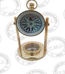 Solid Brass Moon Stand Globe Table <b>Clock</b> Antique Solid Brass Globe Pillar Table Unique Table <b>Clock</b> Home Decor - Product Image 2