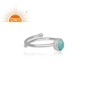 Bague en argent Sterling 925 pour femmes, bijou de forme ovale, naturelle, zircon, vente en gros - Product Image 3