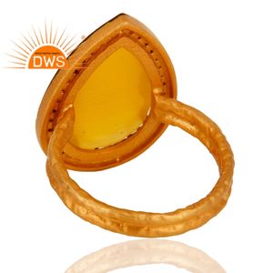 Bague en argent Sterling pour femmes, fabrication de bijoux, pierre de lune jaune naturelle, empilable, CZ, livraison gratuite - Product Image 3
