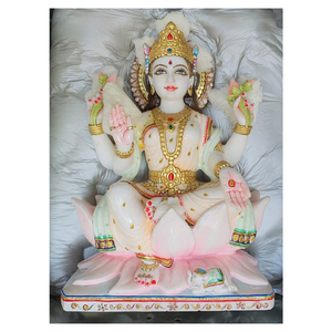 แฮนด์เมดหินอ่อนสีขาว Lakshmi Mata Staute - Product Image 1
