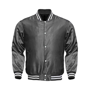 Vente de gros Blouson aviateur de baseball pour hommes personnalisé Blouson en satin blanc - Product Image 1