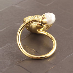 Hot Wholesale Jewelry Natural Pearl & Geode Druzy <b>Ring</b> Gold Electroplated Adjustable <b>Ring</b> Double Stone <b>Ring</b> for <b>Men</b> & Women - Product Image 3