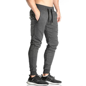 Pantalon de jogging ajusté pour homme avec cordon de serrage, gris uni, en polyester anti-humidité, pour adultes, toutes saisons - Product Image 6
