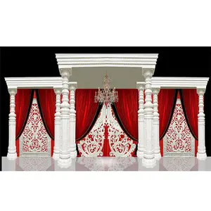 Mandap elegante quadrado, mandap de casamento branco de qualidade premium