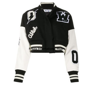 Blouson réversible en maille légère pour femme, col en V, broderie de baseball, haute qualité, extensible, nouvelle collection, vente chaude - Product Image 6