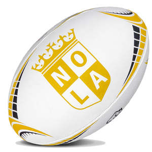 Balón de rugby promocional fútbol de goma biodegradable con logotipo impreso personalizado y vejiga de látex - Product Image 4