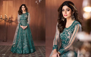 Prsenting Mới Miễn Phí Kích Thước Bộ Sưu Tập Bướm Lưới Với Công Việc Thêu Nặng Áo Choàng Anarkali Dài Với Bộ Sưu Tập Màu Sắc Độc Đáo - Product Image 2