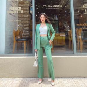 Two Piece <b>Pants</b> Set 2020 New Arrival <b>Sexy</b> Solid Color Casual Lady Women Spring Style Button Club Lead Fit - Product Image 2