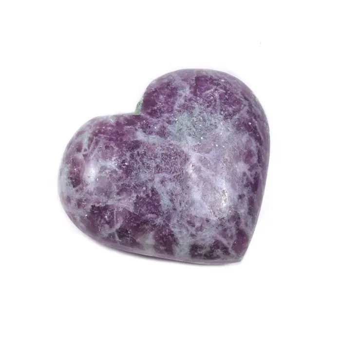 Online kaufen Halbe del steine Lepidolite Edelstein Puffy Hearts Stones für Dekoration und Meditation