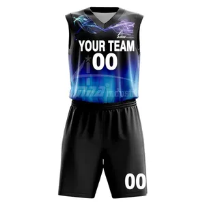 Uniformes de basket-ball de sublimation de polyester d'hommes de fabricant d'usine - Product Image 1