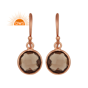 Pendientes de plata de ley 925 con gema de cuarzo ahumado Natural, joyería colgante para mujeres - Product Image 1