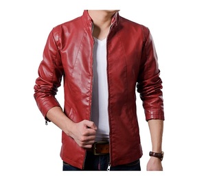 Blouson marron en cuir véritable pour hommes, tenue de motard Vintage ciré, pour moto - Product Image 6