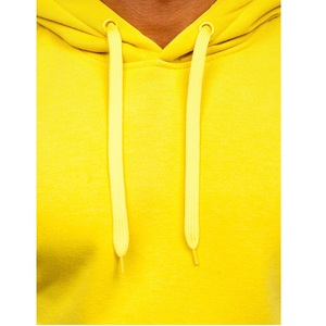 US EU Oversize personnalisé écologique polaire hiver couleur unie sweats à capuche brodés 65 coton 35 polyester sweat à capuche pour hommes - Product Image 4