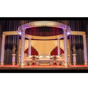 Mandap ผ้าคลุมงานแต่งงานทำจากเส้นใยคริสตัลหรูหรา,Mandap คริสตัลใช้ในงานแต่งงานดีไซน์แบบอังกฤษทันสมัยผ้าคลุมศีรษะลายนอร์เวย์ - Product Image 1