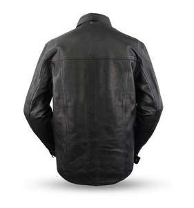 เสื้อแจ็คเก็ตมอเตอร์ไซค์หนังแท้คุณภาพดีเยี่ยม ระบายอากาศได้ดี กันลม  ไซส์ใหญ่พิเศษ  แบบสปอร์ต  สวมใส่สบาย  มีกระเป๋าหน้าสองช่อง  ติดกระดุมเต็มตัว - Product Image 2