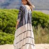 Caftan trois quarts à col en v pour femmes, vêtements de plage d'été - Product Image 5