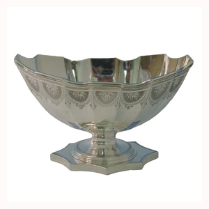 Eco-Friendly Metal Serving Bowl with Unique Designer Etching for Home or Restaurant Tabletop Decor - Product Image 1