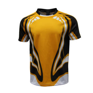 Conjunto de camiseta de rugby de manga corta personalizable para adultos Último diseño duradero y elegante con camisetas de sublimación - Product Image 4