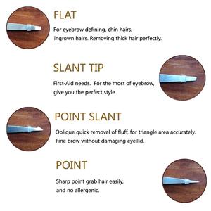 Best Precision 4 Piece Stainless Steel Eyebrow Tweezers Pointed Tip for Facial Ingrown Hair Removal Sustainable Wholesale Makeup - Product Image 3
