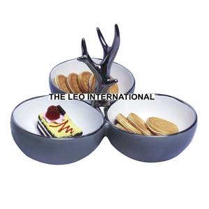 Cuenco decorativo chapado en oro interior de Color esmaltado, cuenco fabuloso de lujo de Metal de aluminio de forma redonda - Product Image 3