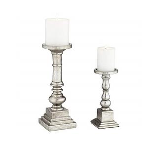 Bougeoirs de marque en aluminium couleur argent Lot de 3 bougeoirs de tailles différentes pour décoration de mariage - Product Image 3